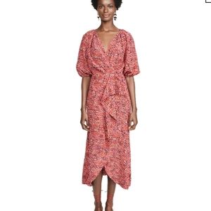 SALONI Harati Rouge Print Silk Olivia Dress - 4